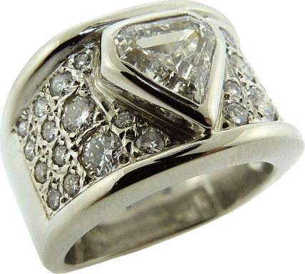 Bevel Set Diamond Pave Set Ring
