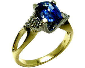 Cushion sapphire gold ring