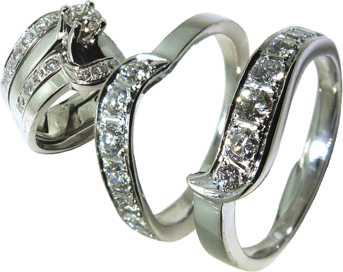 Custom Created Pave Set Diamond Bands