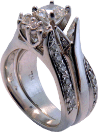 Custom Wedding Band To Match Contour Of Diamond Engagement Ring