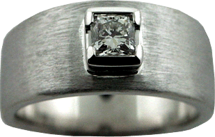 Textured Band With Diamond