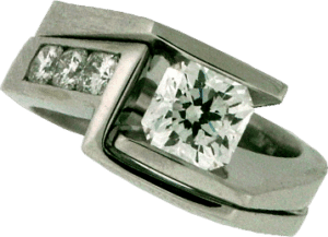 Diamond Solitaire Ring with Matching Wedding Band