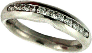 Diamond Wedding Band with Slight Cut Out