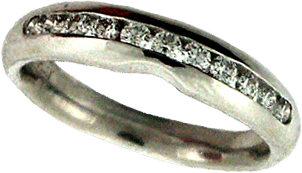 Diamond Wedding Band With Slight Cut Out