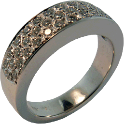 Double Row Ring with 30 Diamonds
