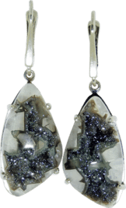 Druzy Agate with Titanium Plating Earrings