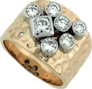 Tube Set Diamonds Custom Ring