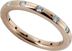 Diamonds in Pink Gold Stackable Ring