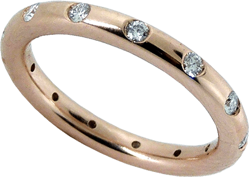 Diamonds In Pink Gold Stackable Ring