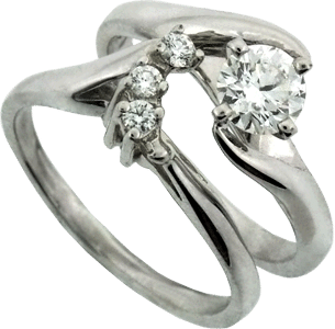 19K White Gold Custom Wedding Set With Diamonds