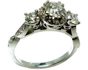 Engagement Ring with Hearts on Fire center diamond