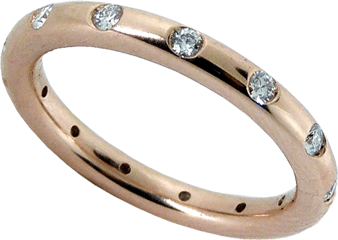 Hearts On Fire&reg; Diamonds In Pink Gold Stackable Ring