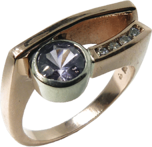 Light Mauve Sapphire with Diamonds Ring
