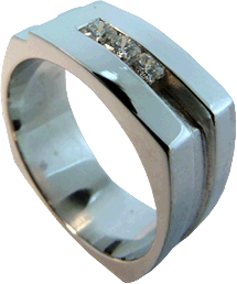 Men's Ring with Three Diamonds