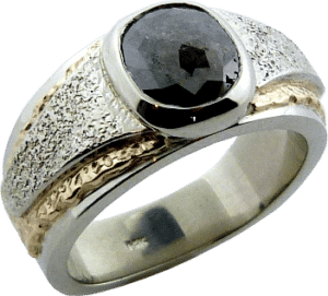 Partially Faced Diamond Gold Ring
