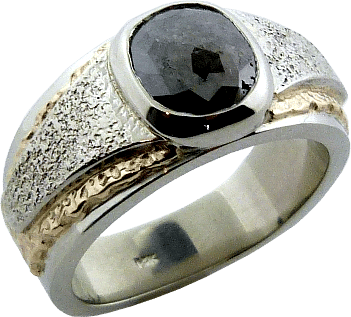Partially Faced Diamond Gold Ring