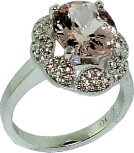Morganite Floral Halo Ring