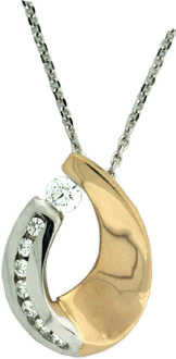 14K White And Yellow Gold Pendant With Hearts On Fire&reg; Diamonds