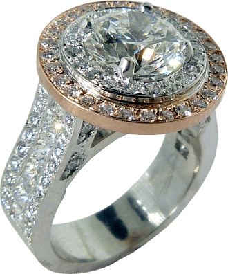 Diamond Engagement Ring With Pink Gold