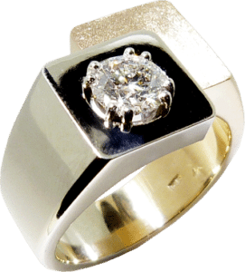 Diamond Two Colour Gold and Platinum Men's Ring