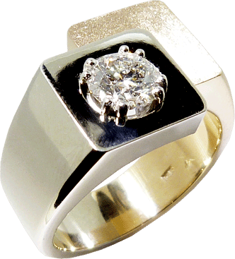 Diamond Two Colour Gold And Platinum Men's Ring