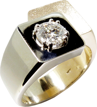 1 &frac14; Carat Hearts On Fire&reg; Diamond Two Colour Gold And Platinum Men's Ring