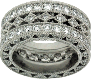 Platinum Wedding Band with Over 100 Diamonds