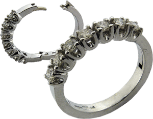 Rebuilt diamond ring with arthritic superfit&reg; shank