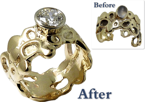 Repaired Ring Reset With A Diamond