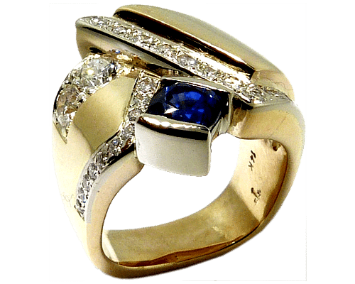 Redesign Of A Custom Ring To Add Diamonds And Sapphires