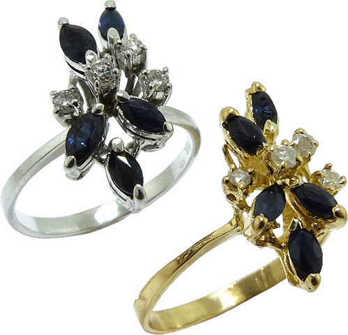 Matching Sapphire And Diamonds Rings
