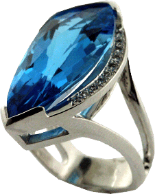 25 Carat Blue Topaz Ring