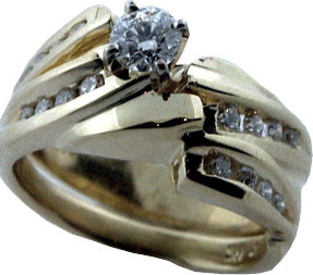 Ring With Channel Set Diamonds