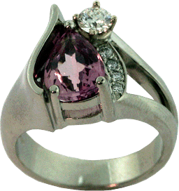 Pink Topaz and Hearts On Fire&reg; White Gold Ring