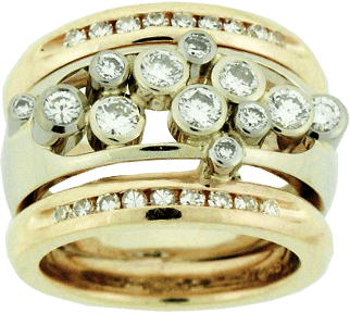 Custom Ring With Tube Set Diamonds