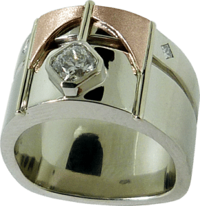 Diamond with Rose Gold Ring