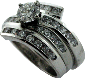 Two Wedding Bands Design to Fit together with or Without Diamond Engagement Ring