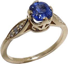 Vintage Blue Sapphire Gold Ring