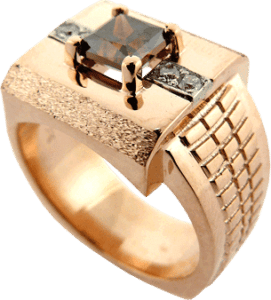 Watch Mimic Ring with Chocolate Diamond