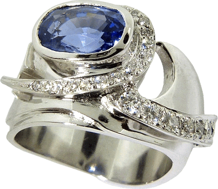 Wavy Sapphire Ring
