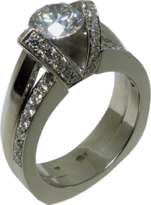 U Shaped Wedding band addition for diamond engagement ring