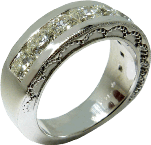 Wedding Band with 9 Diamonds