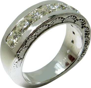 Wedding Band With 9 Diamonds