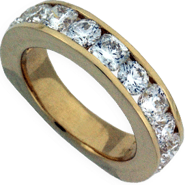 Yellow Gold Band with Diamonds