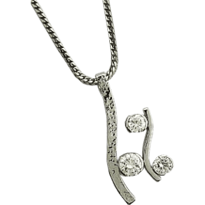 Contemporary Diamond and white gold pendant