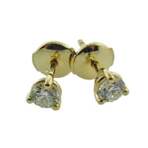 Yellow metal diamond stud earrings