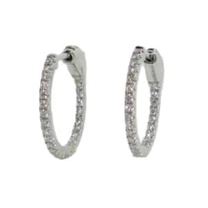 White gold and diamond hoops