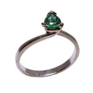 14 karat white gold ring set with a 0.358ct emerald. This stunning gemstone is the birthstone for May.