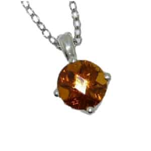 14 karat white gold pendant featuring a 1.87ct citrine. This stunning gemstone is the birthstone for November.
