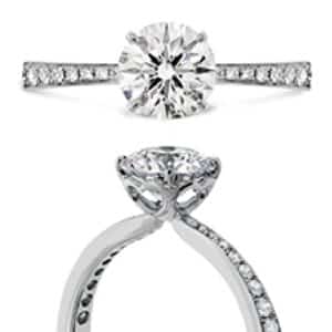 18KW Hearts On Fire Signature Engagement Ring set with 0.705ct I VS1